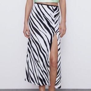 Zara midi skirt zebra print